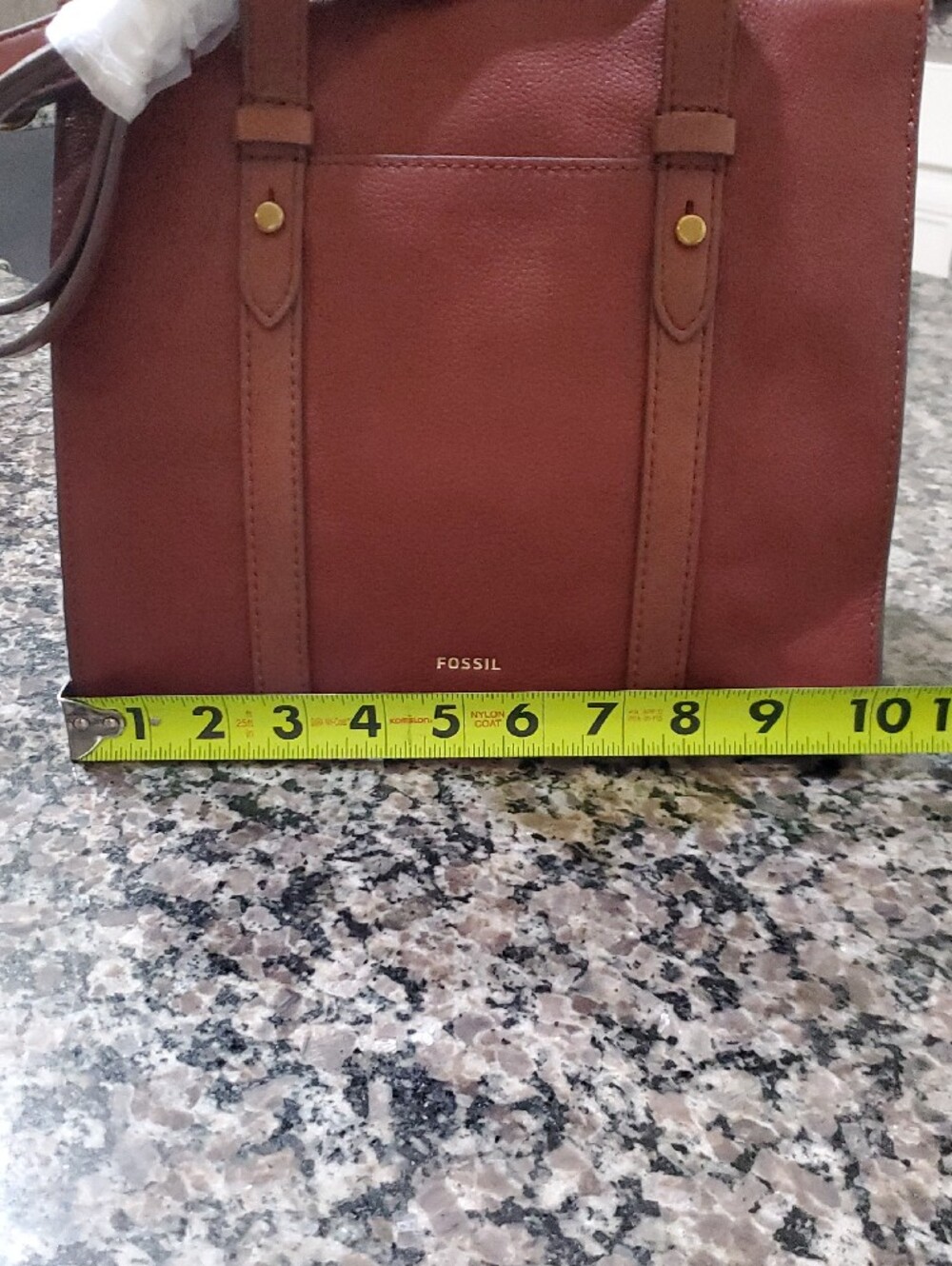 Fossil Brown Leather Satchel with Gold Hardware - Picture 2 of 10